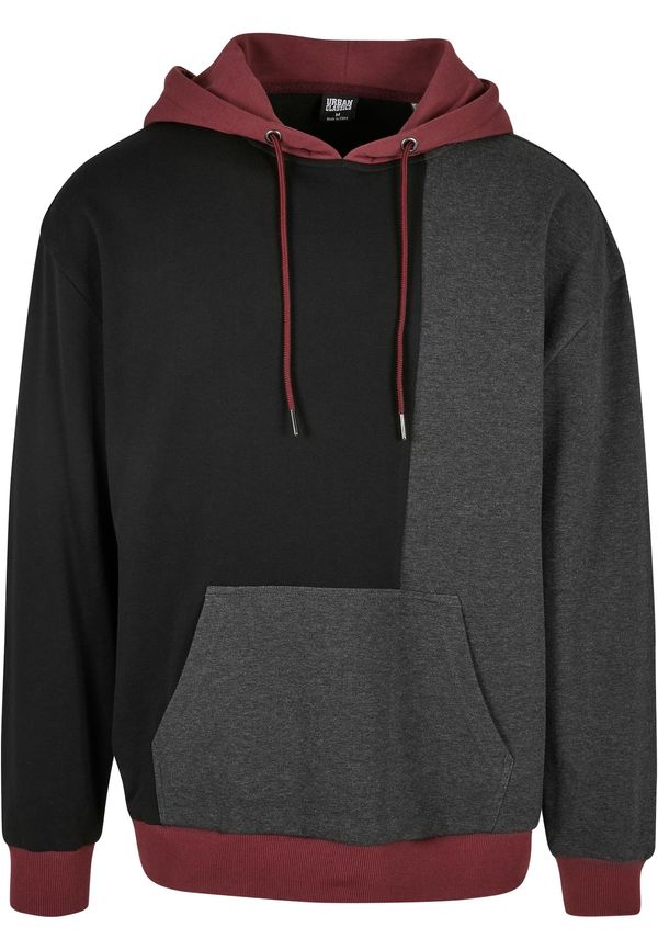 Urban Classics Urban Classics Sweater majica  tamo siva / boja vina / crna