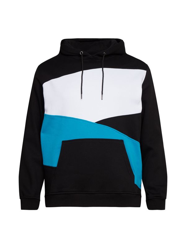 Urban Classics Urban Classics Sweater majica 'Zig Zag'  akvamarin / crna / bijela