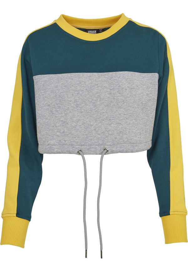 Urban Classics Urban Classics Sweater majica  žuta / siva / smaragdno zelena