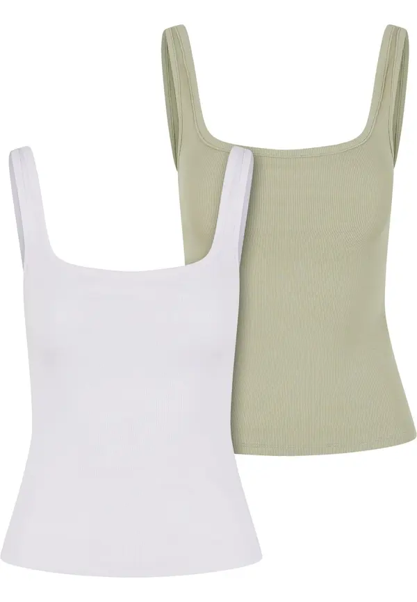 Urban Classics Urban Classics Top  maslinasta / bijela
