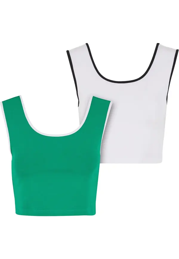 Urban Classics Urban Classics Top  zelena / crna / bijela