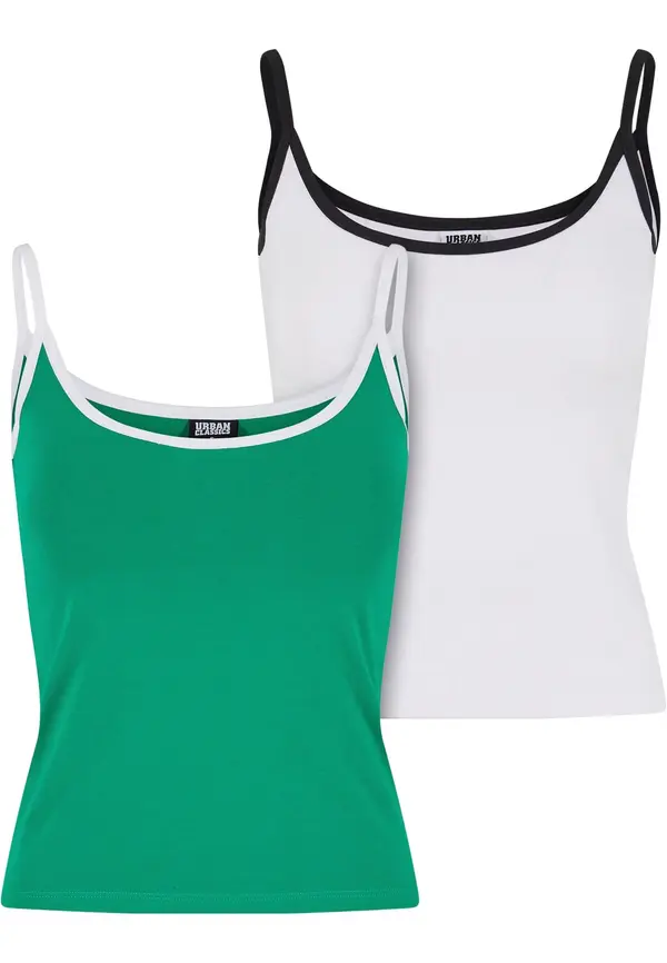Urban Classics Urban Classics Top  zelena / crna / bijela