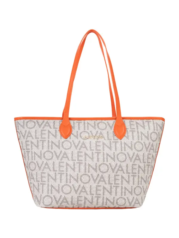 VALENTINO VALENTINO Shopper torba  bež / antracit siva / tamno narančasta