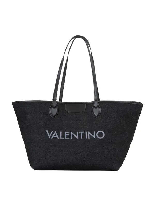 VALENTINO VALENTINO Shopper torba  bež melange / pastelno plava / brokat / crni traper