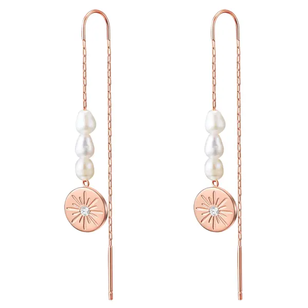 Valero Pearls Valero Pearls Naušnice  rozo zlatna / prozirna / biserno bijela