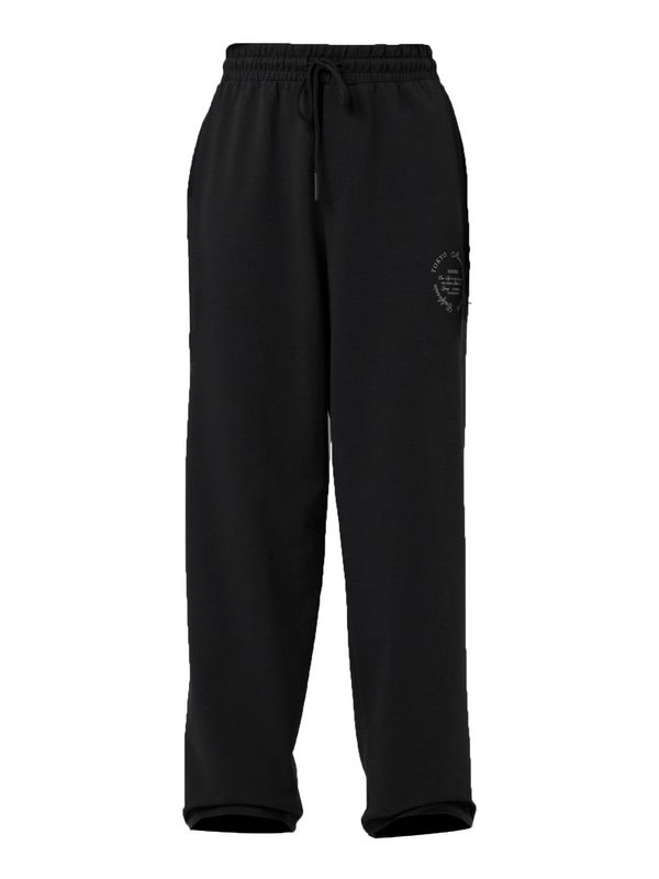 VAMOS CLO VAMOS CLO Hlače 'Cotton Flower'  crna