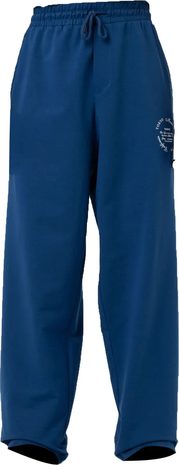 VAMOS CLO VAMOS CLO Hlače 'Cotton Flower'  indigo / bijela
