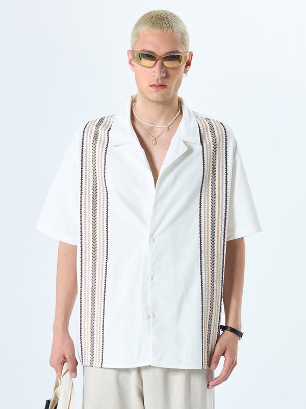 VAMOS CLO VAMOS CLO Košulja  bež / smeđa / bijela