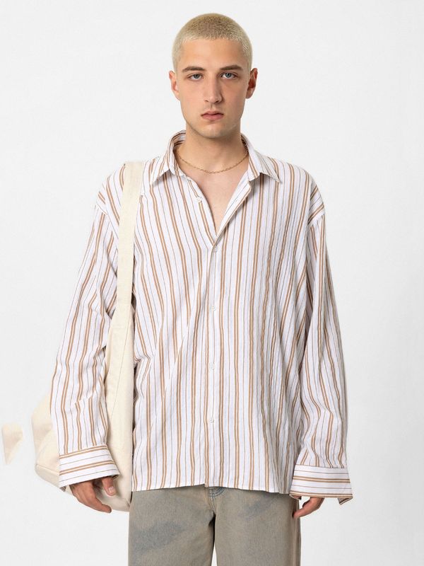 VAMOS CLO VAMOS CLO Košulja 'Blazing Star'  svijetlosmeđa / bijela