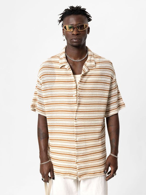 VAMOS CLO VAMOS CLO Košulja  boja devine dlake (camel) / ecru/prljavo bijela