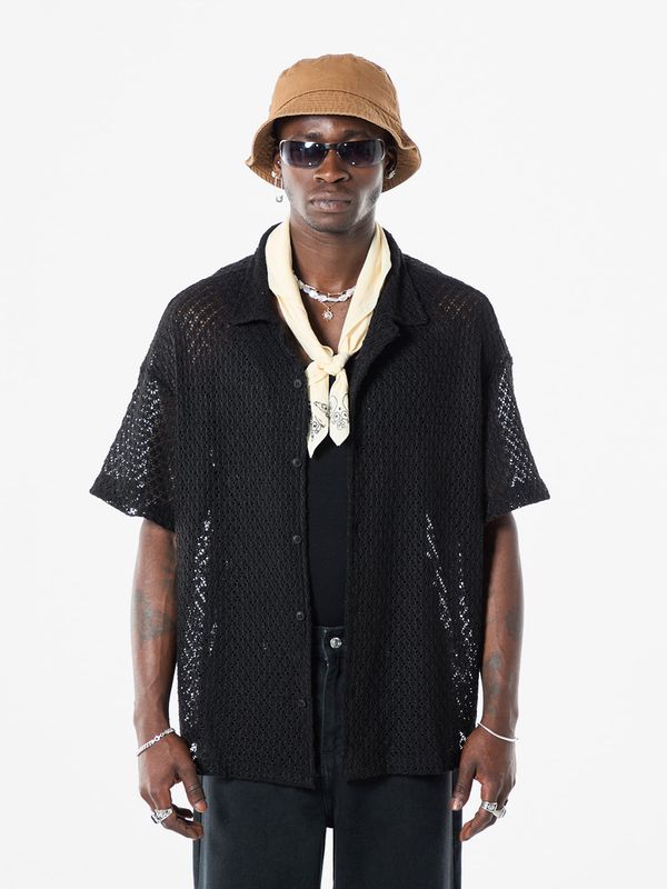 VAMOS CLO VAMOS CLO Košulja 'Hairy Toad'  crna