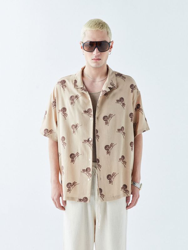 VAMOS CLO VAMOS CLO Košulja 'Huntsville'  bež / smeđa