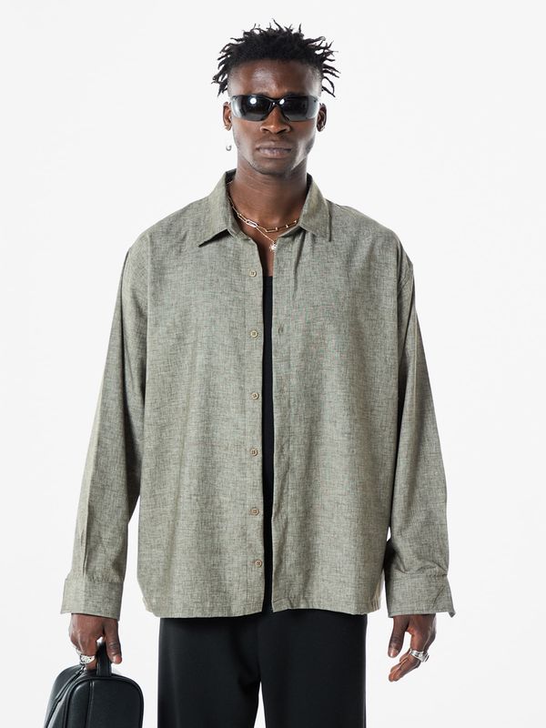 VAMOS CLO VAMOS CLO Košulja  kaki / svijetlozelena