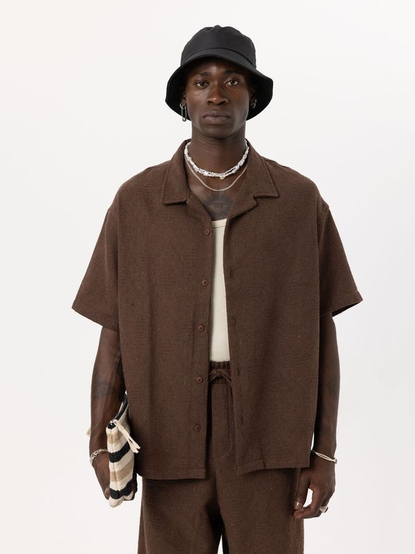 VAMOS CLO VAMOS CLO Košulja 'Lewisia'  smeđa / bijela