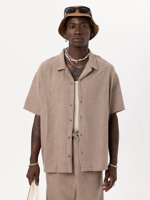 VAMOS CLO VAMOS CLO Košulja 'Lewisia'  svijetlosmeđa / crna / bijela