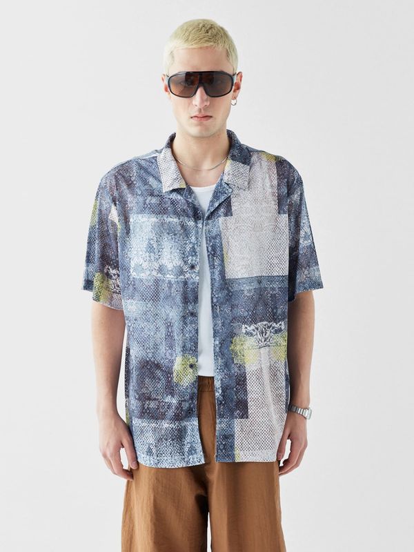 VAMOS CLO VAMOS CLO Košulja 'Miami'  plava / tamno plava / žuta / bijela