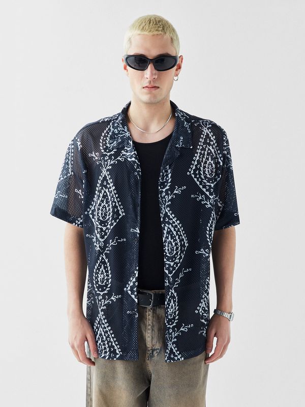 VAMOS CLO VAMOS CLO Košulja 'Miami'  tamo siva / bijela