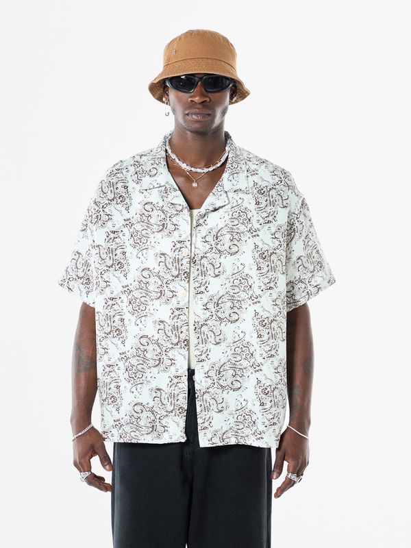 VAMOS CLO VAMOS CLO Košulja 'Mugwort'  smeđa / bijela