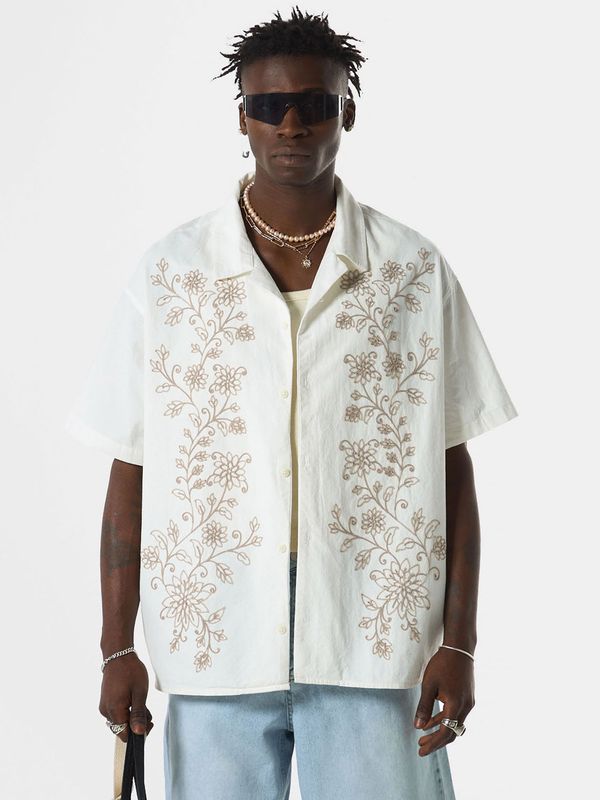 VAMOS CLO VAMOS CLO Košulja 'San Benito'  tamno bež / svijetla bež