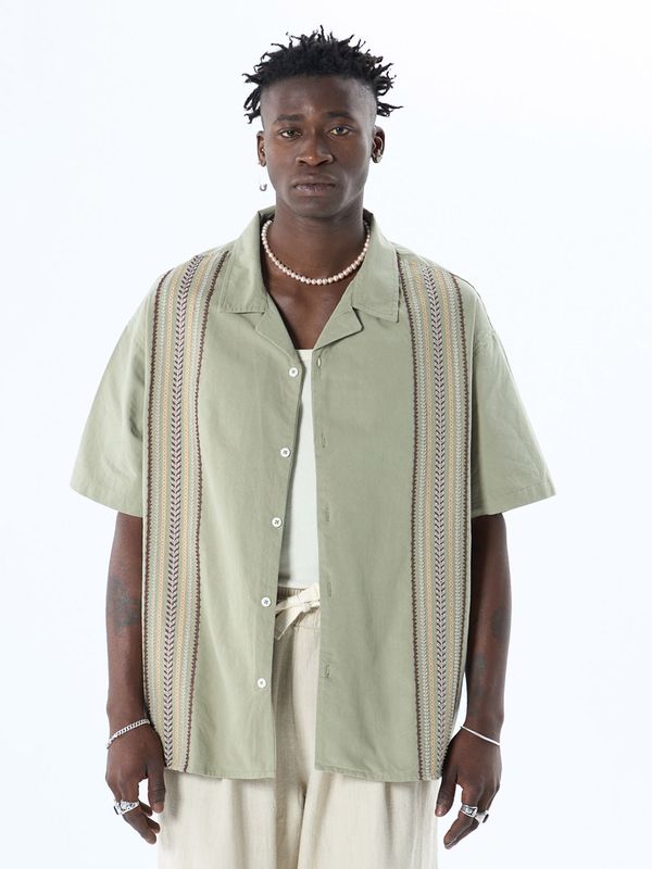 VAMOS CLO VAMOS CLO Košulja 'San Bernardino'  bež / maslinasta