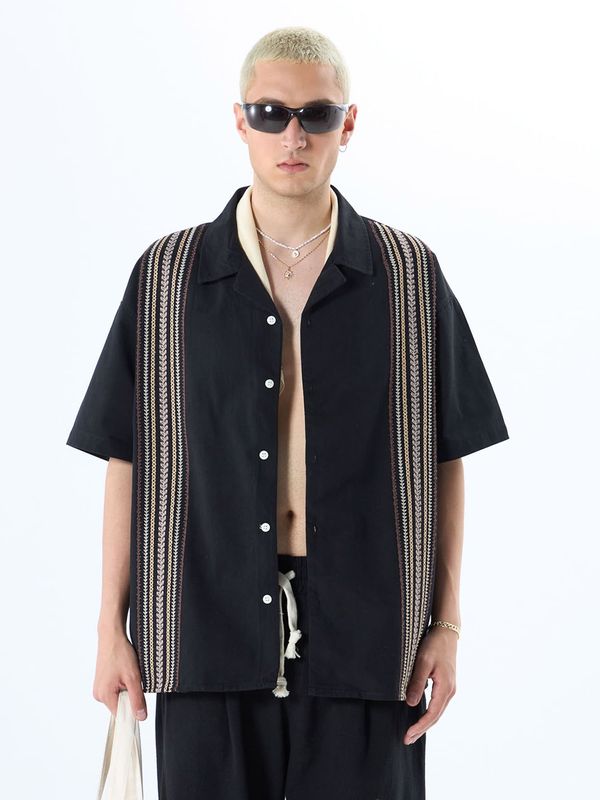 VAMOS CLO VAMOS CLO Košulja 'San Bernardino'  žuta / crna / bijela