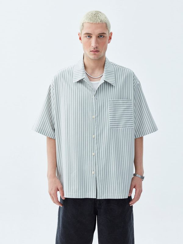 VAMOS CLO VAMOS CLO Košulja 'Seguin'  kaki / bijela