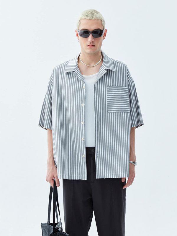 VAMOS CLO VAMOS CLO Košulja 'Seguin'  siva / bijela