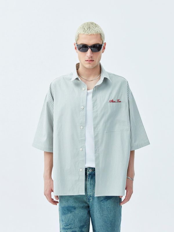 VAMOS CLO VAMOS CLO Košulja 'Sherman'  kaki / svijetlocrvena