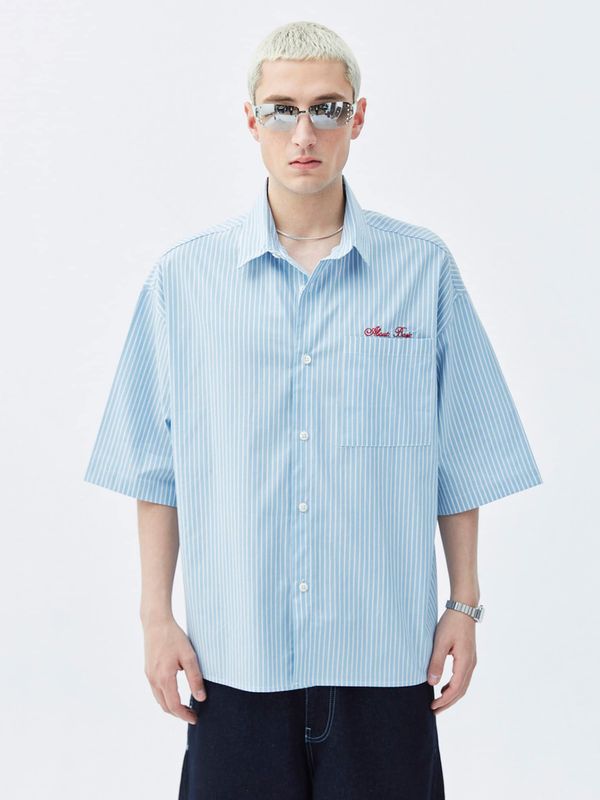 VAMOS CLO VAMOS CLO Košulja 'Sherman'  svijetloplava / crvena / bijela