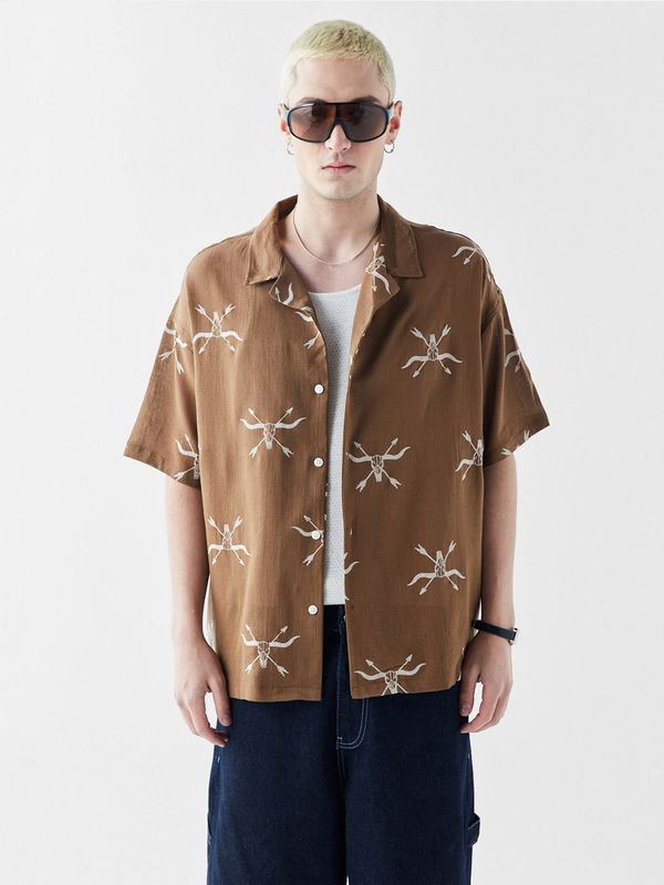 VAMOS CLO VAMOS CLO Košulja  smeđa / bijela