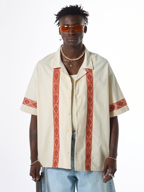 VAMOS CLO VAMOS CLO Košulja 'Stockton'  bež / hrđavo crvena