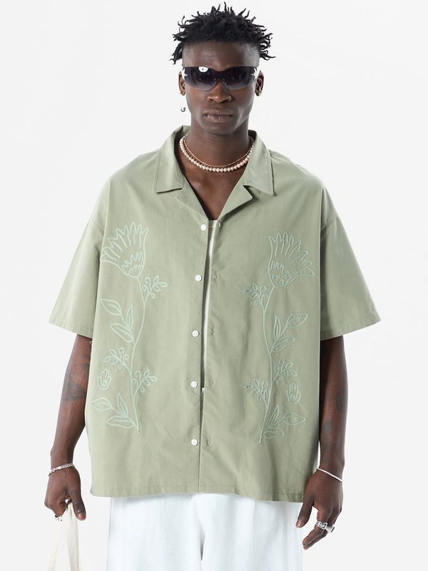 VAMOS CLO VAMOS CLO Košulja  svijetlosiva / pastelno zelena