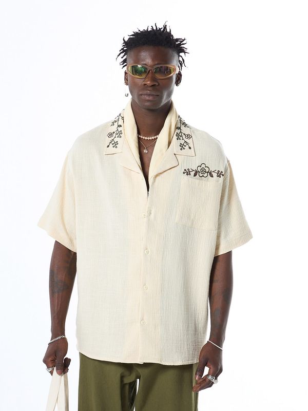 VAMOS CLO VAMOS CLO Košulja  tamno zelena / prljavo bijela