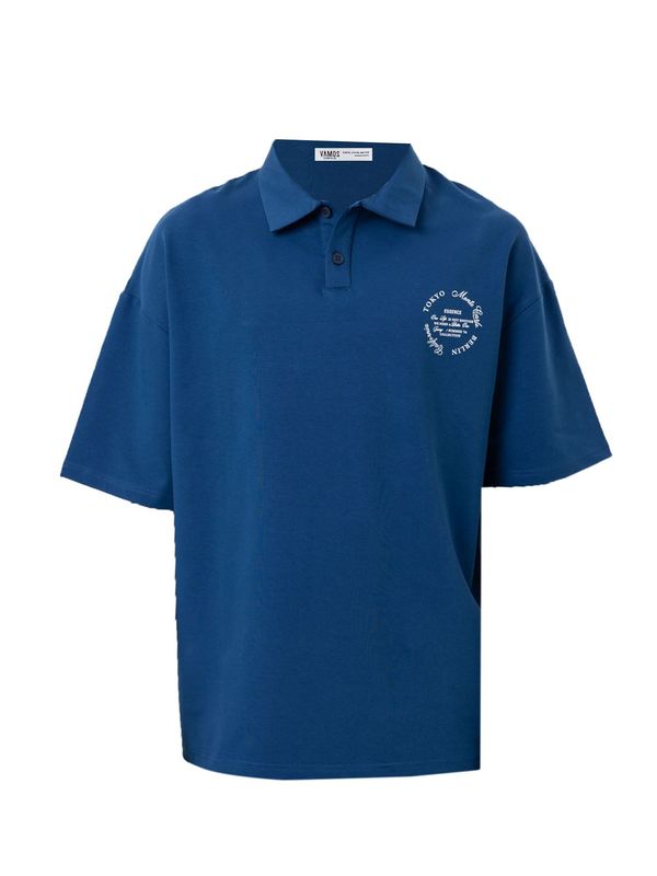 VAMOS CLO VAMOS CLO Majica 'Crocosmia'  indigo / bijela