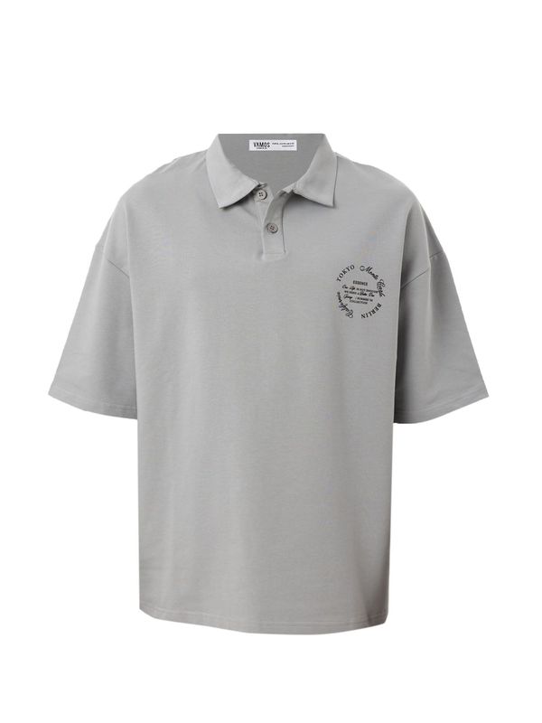 VAMOS CLO VAMOS CLO Majica 'Crocosmia'  siva / crna