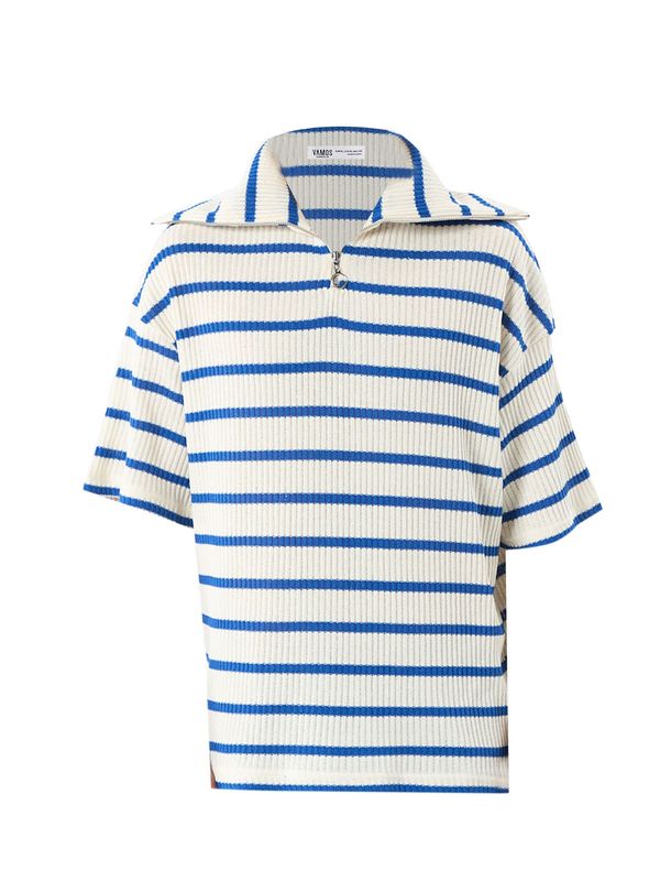 VAMOS CLO VAMOS CLO Majica 'Mineral Wells'  plava / bijela