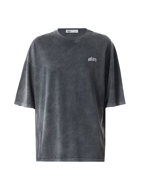 VAMOS CLO VAMOS CLO Majica 'Vallejo'  antracit siva / bijela