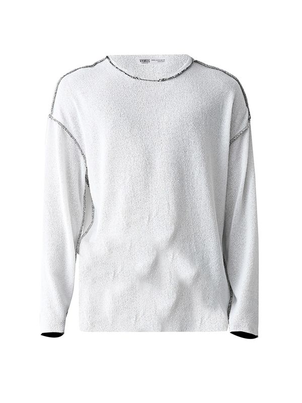 VAMOS CLO VAMOS CLO Pulover 'Charlotte'  svijetlosiva / bijela