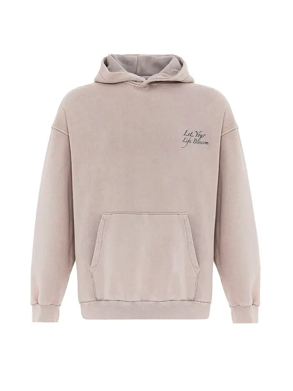 VAMOS CLO VAMOS CLO Sweater majica  bež siva / tamo siva / bijela