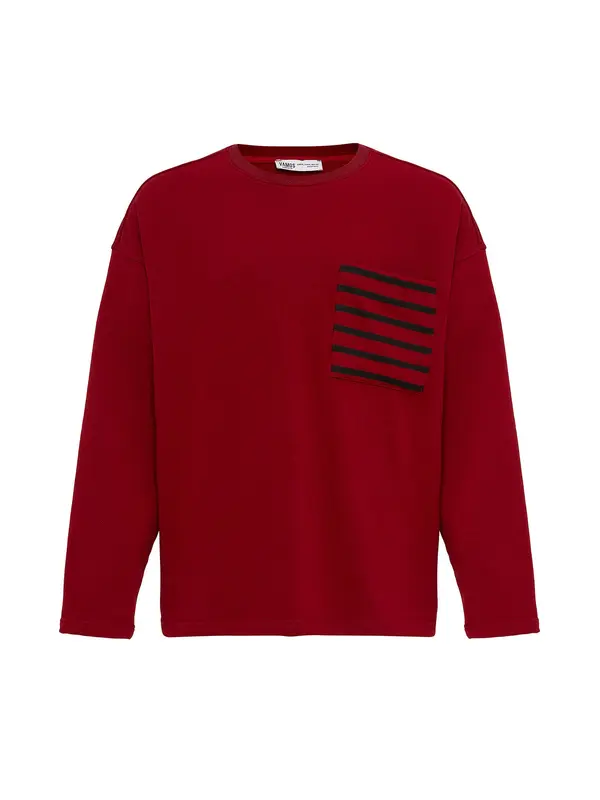 VAMOS CLO VAMOS CLO Sweater majica  burgund / crna