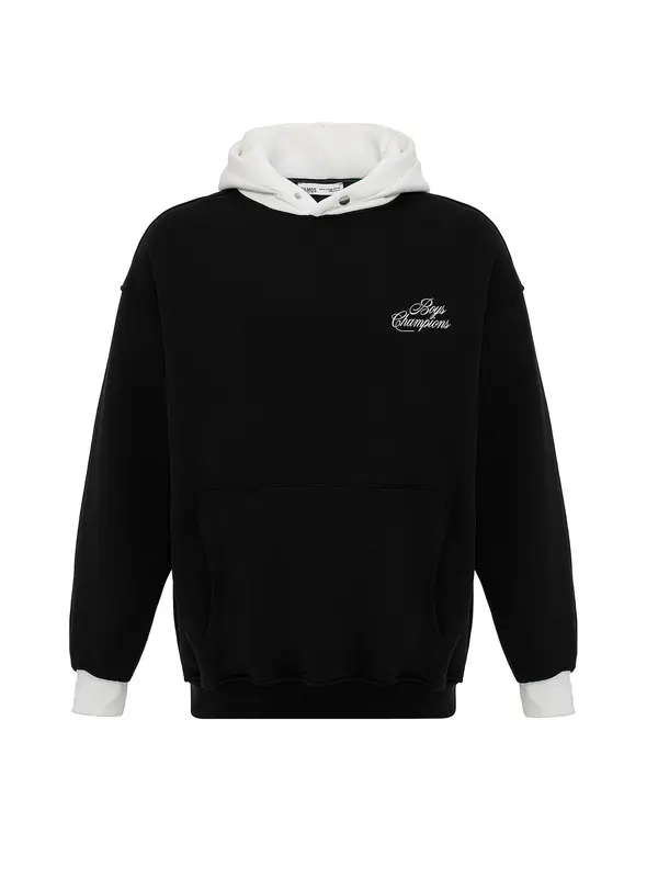 VAMOS CLO VAMOS CLO Sweater majica  crna / bijela