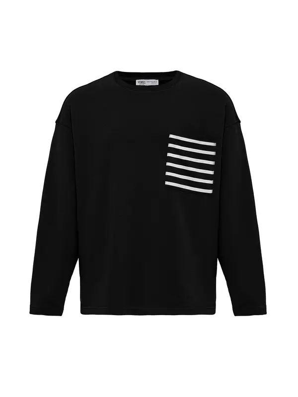 VAMOS CLO VAMOS CLO Sweater majica  crna / bijela