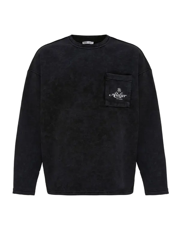 VAMOS CLO VAMOS CLO Sweater majica  crna / bijela