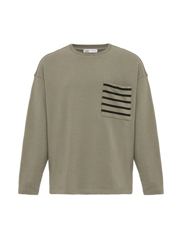 VAMOS CLO VAMOS CLO Sweater majica  kaki / crna