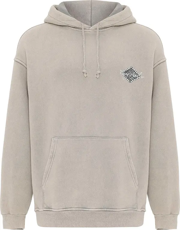 VAMOS CLO VAMOS CLO Sweater majica  kameno siva / tamo siva / bijela