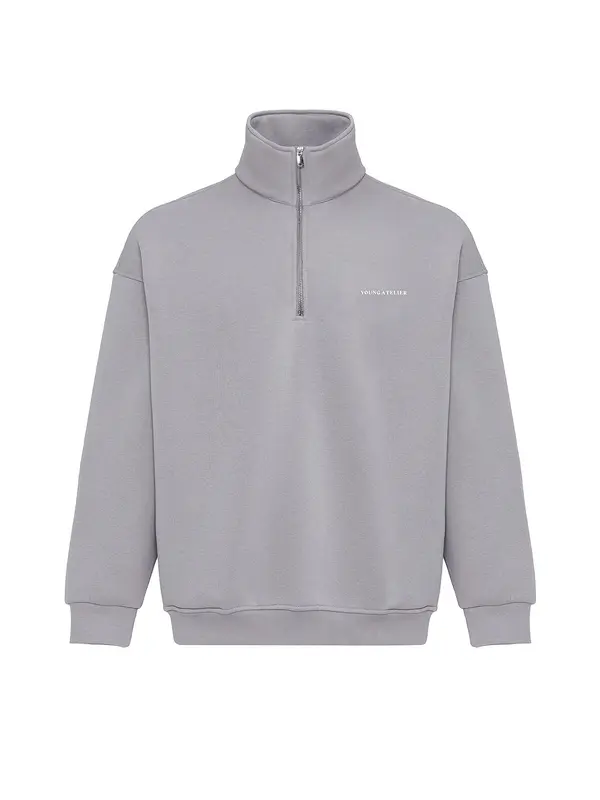 VAMOS CLO VAMOS CLO Sweater majica  siva / bijela