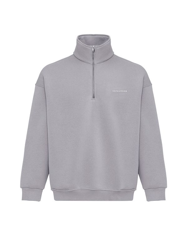 VAMOS CLO VAMOS CLO Sweater majica  siva / bijela
