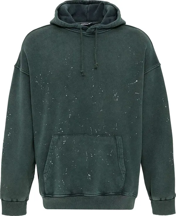VAMOS CLO VAMOS CLO Sweater majica  tamno zelena / bijela