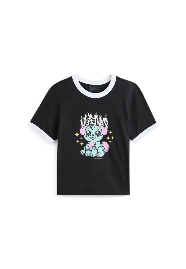 VANS VANS Majica 'Puppy Ringer'  menta / roza / crna / bijela