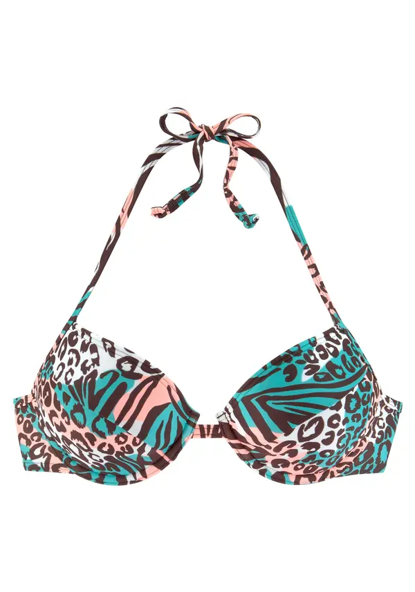 VENICE BEACH VENICE BEACH Bikini gornji dio  smeđa / zelena / narančasta / bijela